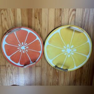 Citrus-Themed Serving Trays - set of 2